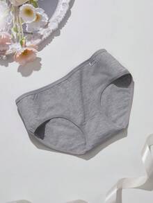 5 件装女士棉花糖色低腰纯色内裤，纯棉三角裤，适合少女和学生