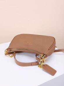 1pc PU Soft Face Shoulder Underarm Bag, Elegant Shoulder Bag, Casual Versatile Texture Chain Crossbody Purse, Solid Color Casual Daily Bag, Suitable For Daily Use - Travel, Work Or Shopping, College Classroom, Commuting, Shopping, Dating, Women's Gift, Business Commute
