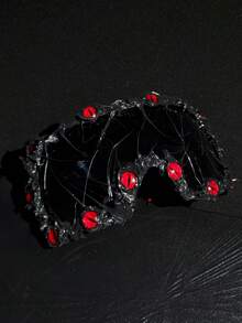 1 件男女通用蒸汽朋克风格几何图案复古休闲波西米亚宫廷风格派对可爱街头优雅眼镜，适合所有季节，欧美个性派对，舞台表演名人眼镜，哥特式小众前卫时尚休闲 Ins 黑蛇