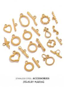 3 Stücke/Set Edelstahl Toggle OT Verschlüsse, Haken Schnallen Verbinder, Silber und Gold für Armband, Halsketten Herstellung, Herz, rund und andere Formen, 18 Karat Gold Schmuck, Accessoires, Halsketten Verlängerung, Schmuckherstellung, Armband Werkzeug, Kleinigkeiten, Anhänger für Schmuckherstellung, Bastelzubehör, Halsketten Verlängerung, Armband Verlängerung, Anhänger für Schmuckherstellung, Schmuck Zubehör & Komponenten, Schmuckherstellung Verschlüsse & Haken