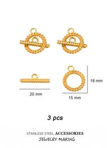 3 Stücke/Set Edelstahl Toggle OT Verschlüsse, Haken Schnallen Verbinder, Silber und Gold für Armband, Halsketten Herstellung, Herz, rund und andere Formen, 18 Karat Gold Schmuck, Accessoires, Halsketten Verlängerung, Schmuckherstellung, Armband Werkzeug, Kleinigkeiten, Anhänger für Schmuckherstellung, Bastelzubehör, Halsketten Verlängerung, Armband Verlängerung, Anhänger für Schmuckherstellung, Schmuck Zubehör & Komponenten, Schmuckherstellung Verschlüsse & Haken