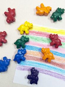 6 Colors Of Novel, Creative, Funny, Cute Little Dinosaur Shaped Crayons, With Bright Colors, No Dirty Hands, Washable, Smooth Painting, Art Painting Graffiti Crayons, Holiday Reward Small Gifts, Unique Shapes, Making You More Interested In Painting,Essential For Returning To School, Back To School Stationery For Students,Halloween, Christmas, And Birthday Reward Gift - Multicolor - View 9