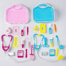 12pcs Children Doctor Roleplay Toy Set, Stimulate Kids' Imagination, Includes Medical Equipment Like Stethoscope, Injection, Suitcase, Suitable For Boys And Girls, Great Gift For Halloween, Christmas - Multicolor - View 4