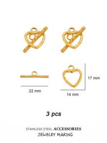 3 Stücke/Set Edelstahl Toggle OT Verschlüsse, Haken Schnallen Verbinder, Silber und Gold für Armband, Halsketten Herstellung, Herz, rund und andere Formen, 18 Karat Gold Schmuck, Accessoires, Halsketten Verlängerung, Schmuckherstellung, Armband Werkzeug, Kleinigkeiten, Anhänger für Schmuckherstellung, Bastelzubehör, Halsketten Verlängerung, Armband Verlängerung, Anhänger für Schmuckherstellung, Schmuck Zubehör & Komponenten, Schmuckherstellung Verschlüsse & Haken