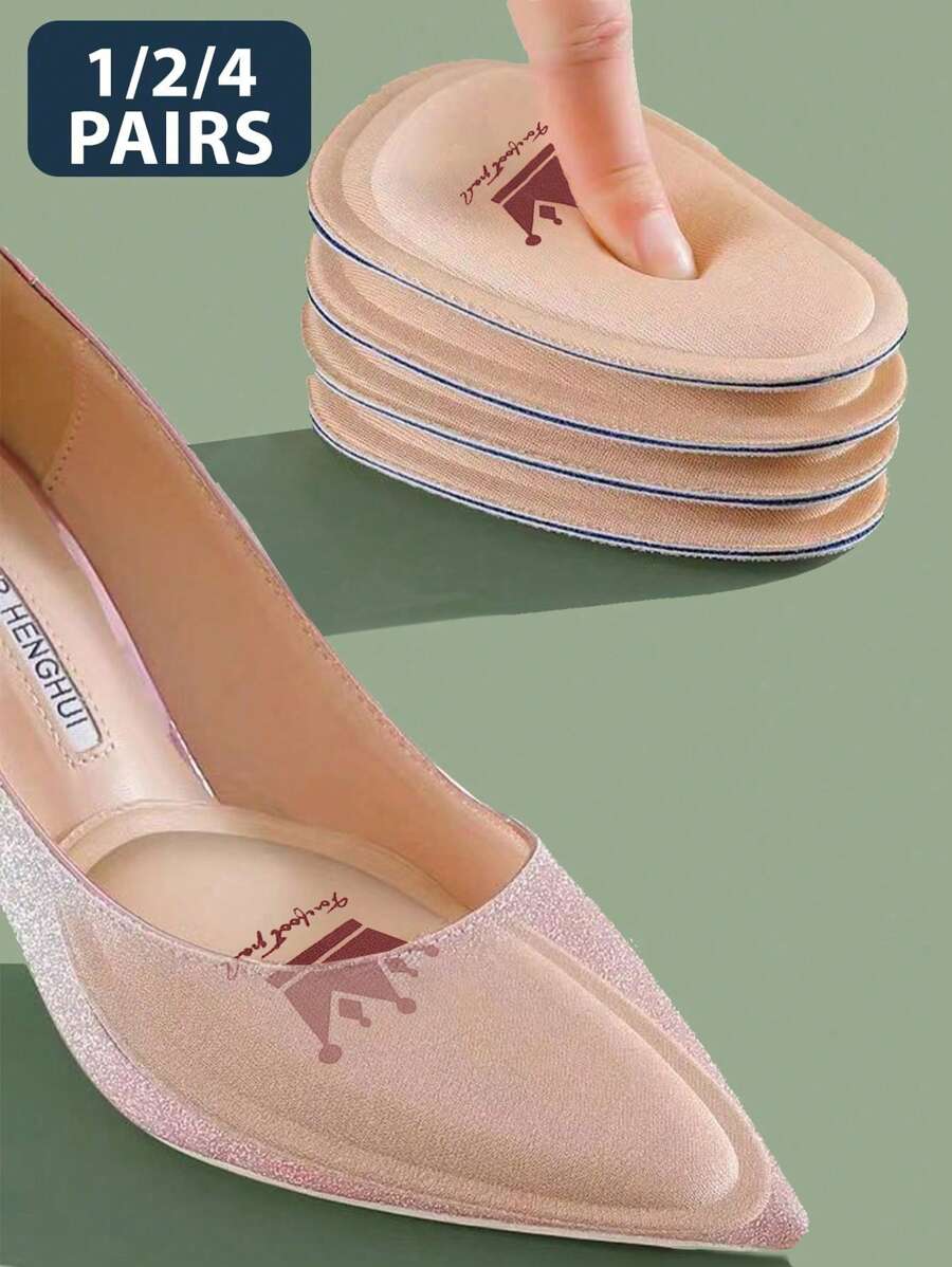 1/2/4 pary wkładek na przednie części stopy na wysokim obcasie, wkładki do butów w rozmiarze połówkowym, grube, przeciwbólowe, antypoślizgowe, oddychające i pochłaniające pot wkładki do butów zapewniające wygodne dopasowanie, upadek