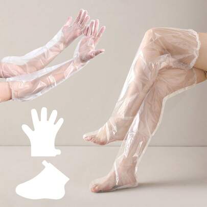 200双一次性塑料透明足膜袜，防裂泡脚袜，鞋套