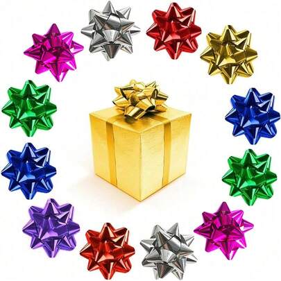 5/10/20/30 قطعة من أشرطة الهدايا المزينة الذهبية والفضية والحمراء والزرقاء والوردية والخضراء والبنفسجية مناسبة لعيد الميلاد وعيد الحب والأعياد والأعراس والحفلات وحفلات التخرج وأيام المناسبات، ألوان عشوائية