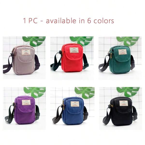 Nylon Men And Women Universal Shoulder Bag Sports Large-Capacity Vertical Section Crossbody Bag Small Bag Card Put Change Bag Cell Phone Bag