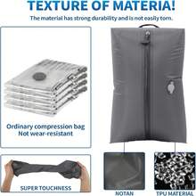 Professional Vacuum Bags For Travel, Reusable Vacuum Compression Bags For Suitcases And Backpack Space Saver Vacuum Bags Lightweight&Durable - Grey - View 3