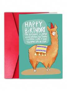 1Pc Funny Llama Birthday Card For Friend, Hilarious Birthday Card For Women Men, The Birthday Llama Will Be Watching You Today...