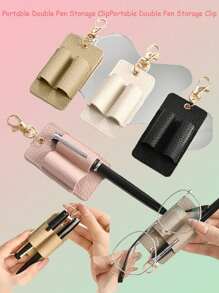 1pc Portable Student/Office Stationery Pen Holder With Key Chain, Mini Pen Clip,Back To School,School Supplies,Pencil Case,Pencil Pouch,School Bag