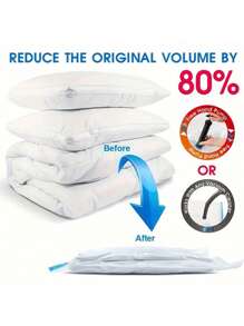 10/20Pack Extra Large Vacuum Storage Bags 40"X60" With Hand Pump, Airtight Compression, Dust & Moisture Resistant, Zip Closure, No Electricity Needed, Multipurpose Plastic Bags For Clothing, Bedding, Dorms, Moving