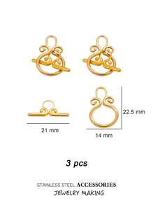 3 Stücke/Set Edelstahl Toggle OT Verschlüsse, Haken Schnallen Verbinder, Silber und Gold für Armband, Halsketten Herstellung, Herz, rund und andere Formen, 18 Karat Gold Schmuck, Accessoires, Halsketten Verlängerung, Schmuckherstellung, Armband Werkzeug, Kleinigkeiten, Anhänger für Schmuckherstellung, Bastelzubehör, Halsketten Verlängerung, Armband Verlängerung, Anhänger für Schmuckherstellung, Schmuck Zubehör & Komponenten, Schmuckherstellung Verschlüsse & Haken