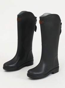 Women Fashion Simple Versatile Tall Rain Boots, Waterproof Anti-Skid Durable Outdoor Shoes, Kitchen Work Rubber Boots