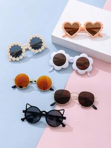 6pcs Simple & Cute Fashion Eyeglasses For Kids And Adults, Suitable For Everyday Use - Multicolor - View 1
