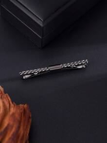 1 pieza Presilla para cuello de camisa metálica minimalista de moda, Sujetador de corbata, Broche de cadena espiral de una sola pieza - collarín - Ver 10