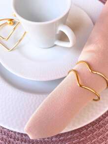 6 ou 12 Argola Porta Guardanapo Mesa Posta Minimalista Dourado Casamento
