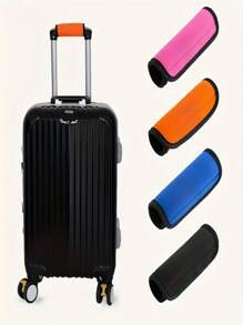 1pc Fashion Luggage Handle Wrap - Luggage Tag Identifier, Suitable For Travel, Cruise, Airplane, Fits Most Luggage Handles, Luggage Handle Grip Cover, Trolley Handle Sleeve, Mobility Aid Handle, Wheelchair, Elderly Grab Bar, Stroller Handle Protection, Random Color