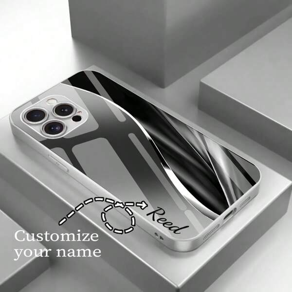 1 pieza Funda de teléfono de lujo con nombre personalizado y curva degradada compatible con 16 Pro Max, 15, 14, 14 Plus, 13 Pro/13, 12, 11, XR, XS Max, Galaxy S25 Plus, S24 Ultra/S22 Plus/S21 FE, A54/A70/A32/A03S/A14, Redmi Note 11 Pro+ 5G/POCO F3 GT 5G/POCO X6 5G, adecuado como regalo para familiares, amigos, padres, pareja