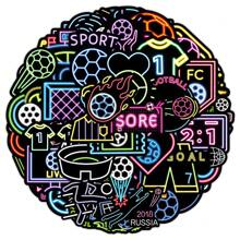 50pcs Minimalist Glow-In-The-Dark Sports Football Graffiti Creative Decorative Mirror, Card, DIY Sticker Room Decor Home Decor Stickers Wall Decor Personalized Wall Stickers