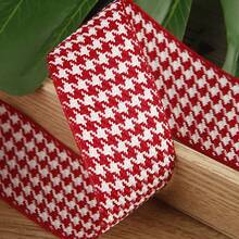 Dual-Color Houndstooth Woven Ribbon, Handmade DIY Bowknot Hair Accessories Shoe Flower Supplies Checker Ribbon, Floral Silk Ribbon - Multicolor - View 5