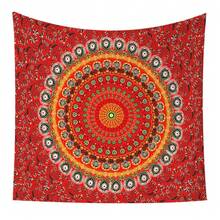 Boho Suede Mandala Wall Hanging Tapestry, Large Red Mandala Hippie Tapestry - Mandala 5 - View 5