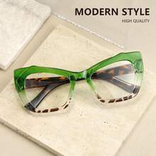 1pc Fashion Oversize Reading Glasses, Party & Senior Ladies Presbyopic Glasses - Green Leopard - View 5
