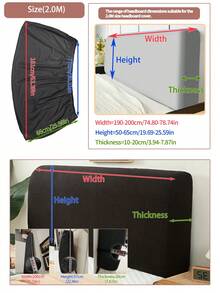 1pc Corn Velvet Bed Head Cover, Elastic High Stretch Velvet Headboard Slipcover With Skin-friendly Softness And Dirt Resistance For Bedroom - Black - View 19