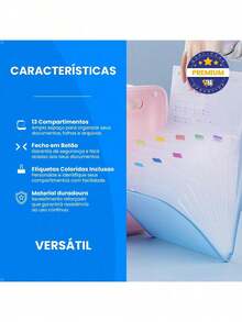 Accordion Folder For A4 Documents With Dividers And Waterproof Labels - 綠色 - 查看 2
