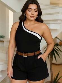 Tailored Shorts Set + Mula Manca Bodysuit - màu đen - Xem 1
