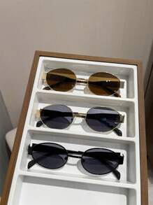 3 pièces Lunettes de mode ovales unisexes, convenant pour l'extérieur, la rue, le cyclisme, la plage, le camping, les fêtes