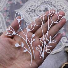 JOJOART Troqueles metálicos con forma de flores para scrapbooking, nuevos diseños de troqueles de flores para hacer tarjetas y álbumes de fotos, manualidades de papel hechas a mano - Plateado - Ver 2