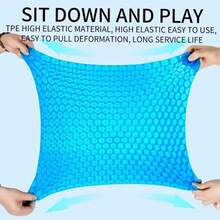 Gel Seat Cushion Summer Breathable Honeycomb Design For Pressure Relief Back Tailbone Pain - Home Office Wheelchair Chair Cars - Blue - 查看 4