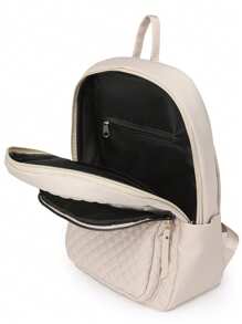 Women's Nylon Solid Quilted Large Capacity Backpack, Versatile Casual Student Travel Commute Bag