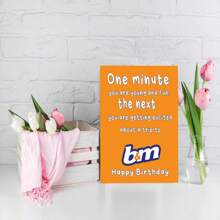 1Pc Funny Birthday Cards | Banter Joke Old Age Jokes Colleague Friends | One Minute You're Young And Cool B&M Shopping | For Her Bestie, School Supplies,Back To School