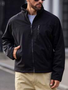 Chamarra Neopreno Para Hombre Impermeable con Cierre y Magnas Ajustables, Para Uso Diario Con Estilo Deportivo y Elegante, Resistente Para Climas Fríos y Lluvias - Negro - Ver 1