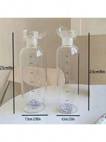 1 Graduated Water Bottle, Sports Water Bottle, Portable, Leak Proof, Plastic, Perfect For School And Outdoor Activities, Fitness And Travel, Ideal Choice For Both Men And Women