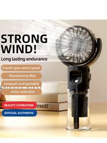 Portable Fan With Mist Humidifier, Mini USB Rechargeable Handheld Fan With Water Spray, 800mAh Battery Desk Fan, Lightweight Handheld Fan - Suitable For Office, Outdoor, Travel And Camping - Stay Cool Anytime! Refreshing Comfort For Indoor And Outdoor Travel, Essential For Summer, Beach Vacation, Back To School, Gifts, Holiday Essentials