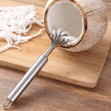 1pc Portable Coconut Shredder, Stainless Steel Fish Scale Remover, Coconut Meat Scraper, Kitchen Gadget - Silver - View 4