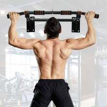 Home Wall-Mounted Pull-Up Bar, Multi-Functional Horizontal Bar, Fitness Training Equipment, Home Strength Training Equipment, Upper Body Exercise Equipment, Indoor Wall-Mounted Horizontal Bar, A Must-Have Durable Steel Training Rack For Home Gyms. - Double Color Wall Horizontal Bar With Rod - View 1