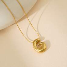 18K 泡泡字母项链，金色，适合女士，首字母项链，水钻，粗泡泡字母项链，可作为母亲节礼物，吊坠泡芙名字吊坠字母项链，不褪色镀金珠宝 - 金黃色 - 查看 14