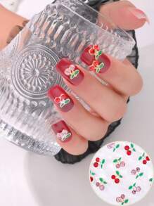 30 Pezzi Decorazioni per unghie in 3D a forma di ciliegie, cristalli per unghie, glitter per unghie, strass in stile Kawaii, diamanti, cristalli per realizzare creazioni di gioielleria e decorazioni per unghie fai-da-te, ideale per manicure e arte di unghie, stile premium in metallo Y2K, set di accessori per unghie