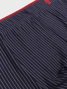 4 件男士简约休闲条纹平角内裤，舒适透气针织面料，适合跑步、锻炼、健身运动短裤