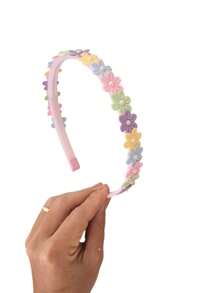 Arquinho/Tiara Dentinho Forrada e Decorada Com Florezinhas e meia Pérola , arco flor