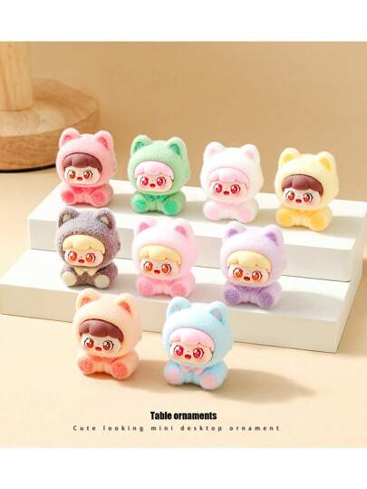 Mengling - Lindo muñeco de peluche de gato para interacción cara a cara en transmisiones en vivo, bolsa ciega DIY para usar en el automóvil, decoración de mesa pequeña, regalo pequeño