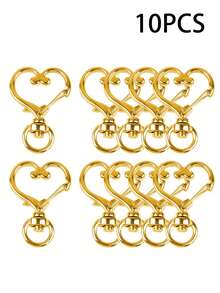 10/20/50PCS Heart-Shaped Keychain Rotating Lobster Keyring, Couple Keychain, Alloy Material, With Rotating Hook, For Christmas Festival, Love Decoration - Heart Shaped Keychain - View 15