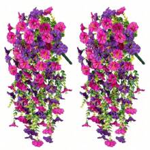 1/2/4/6 buc flori artificiale de exterior, plante de eucalipt agățate, mătase, glorie de dimineață, plante verzi rezistente la UV, aniversare, ceremonie de absolvire, nuntă, petrecere, birou, familie, verandă, grădină, curte, perete, decorațiune de primăvară/vară