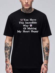 Customized Personalized T-Shirt, Men's Sport T-Shirt, Breathable, Christmas Gift, - Add Pictures (Girlfriend, Wife) To Design Your Own Personalized Printed T-Shirt - Black - View 2