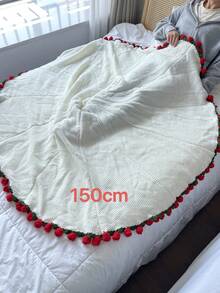 1PC Finished Rose Blanket A Bouquet Of Rose Flowers Handmade Crochet Acrylic Grace Fuzzy Sweater Lily Of The Valley Throw With Milk Rose Fringe Bed Couch Mother's Day Gift Just For Mommy For Dress - A - View 7