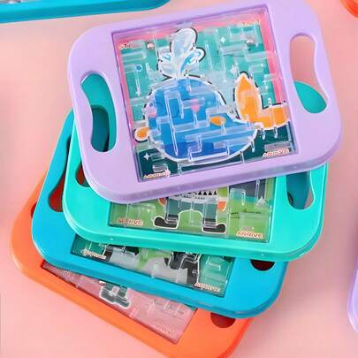 10个迷你手持迷宫游戏球，迷宫益智玩具，手持迷宫游戏，迷你平衡迷宫，卡通迷宫游戏，平衡球益智游戏，手持迷宫球，篮子填充物，物理科学装饰，无需用电，颜色随机，适合毕业典礼、婚礼、母亲节等场合